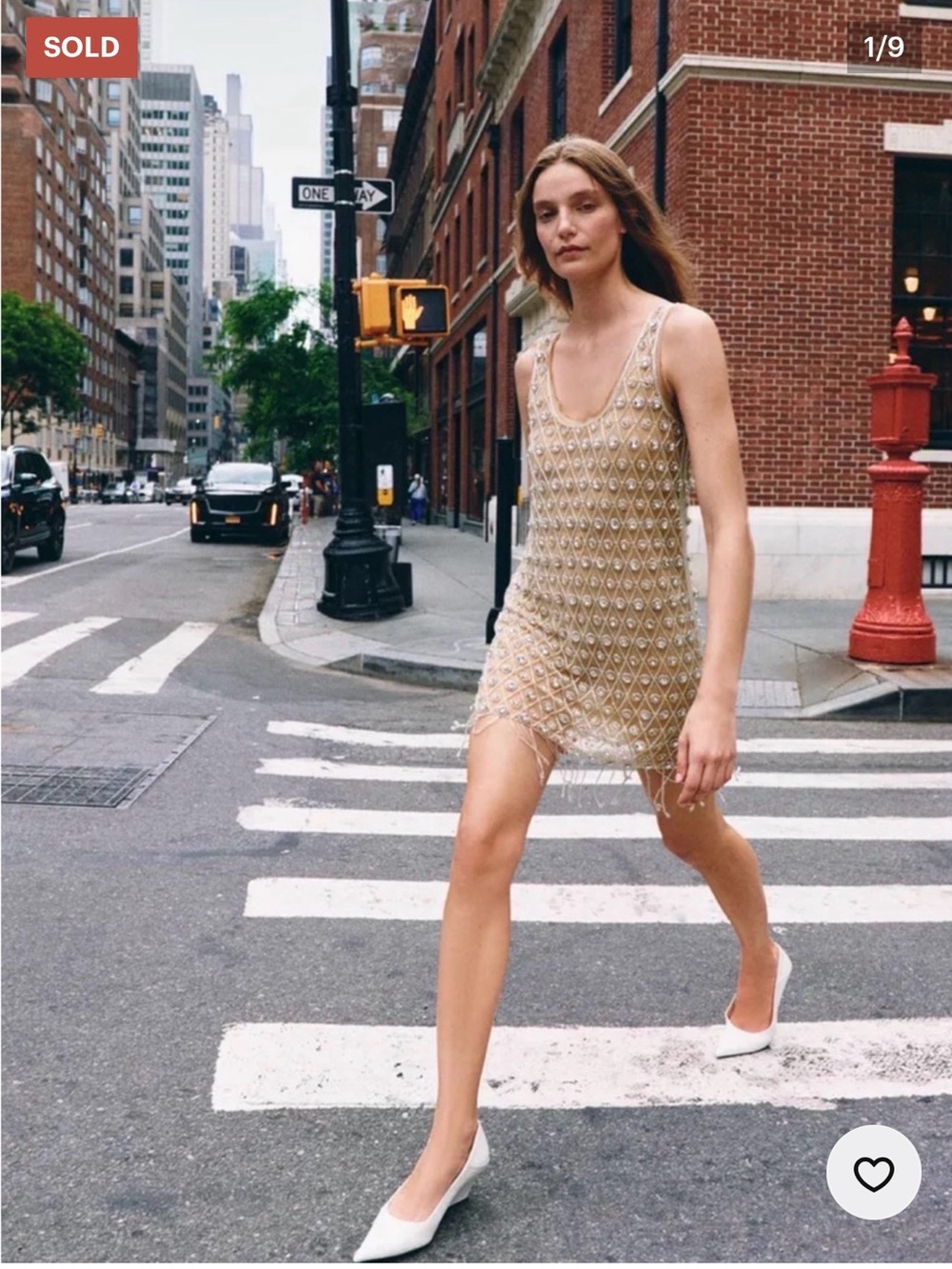 Zara Jewel Beaded Short Dress Large Silver (Missing Tag)